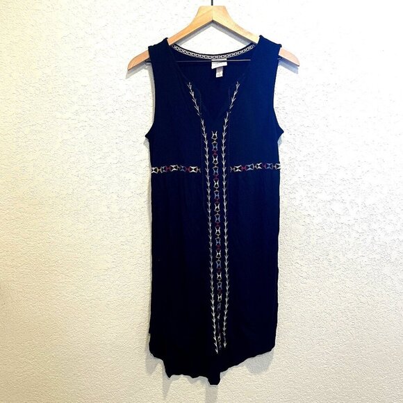 Knox Rose Black Embroidered Sleeveless Midi Dress Size Small - Picture 1 of 5